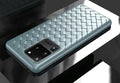 Simple woven TPU phone case for Samsung Galaxy in black, blue, green, grey, or red.