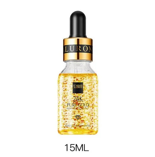 24K gold nicotinamide stock solution bottle in 15ml, 50ml or 100ml, lightweight anti-ageing gel essence for fine lines and dull skin