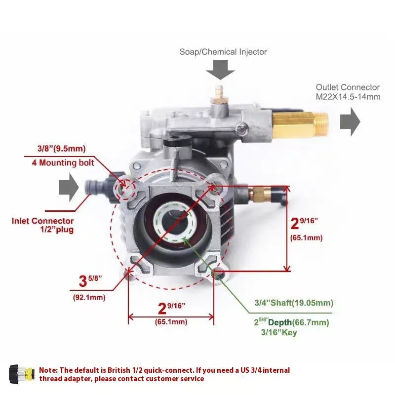 P170 White aluminium swash plate pump cleaning machine accessory with gasoline power drive