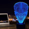 USB-powered 3D LED lamp with acrylic plate showing seven colour options and touch control