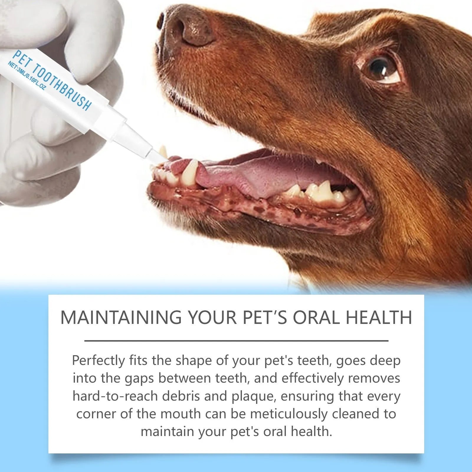 3ml pet toothbrush pen with soft bristles for dog and cat dental care at home
