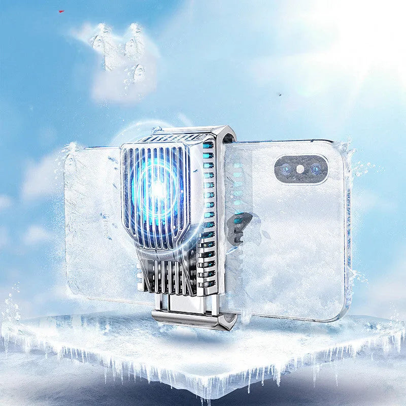 Black mobile phone radiator clip measuring 85mm with aluminium alloy cooling plates and USB cable
