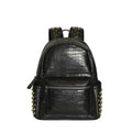 Black waterproof computer schoolbag with 36-55L capacity and oil wax leather finish