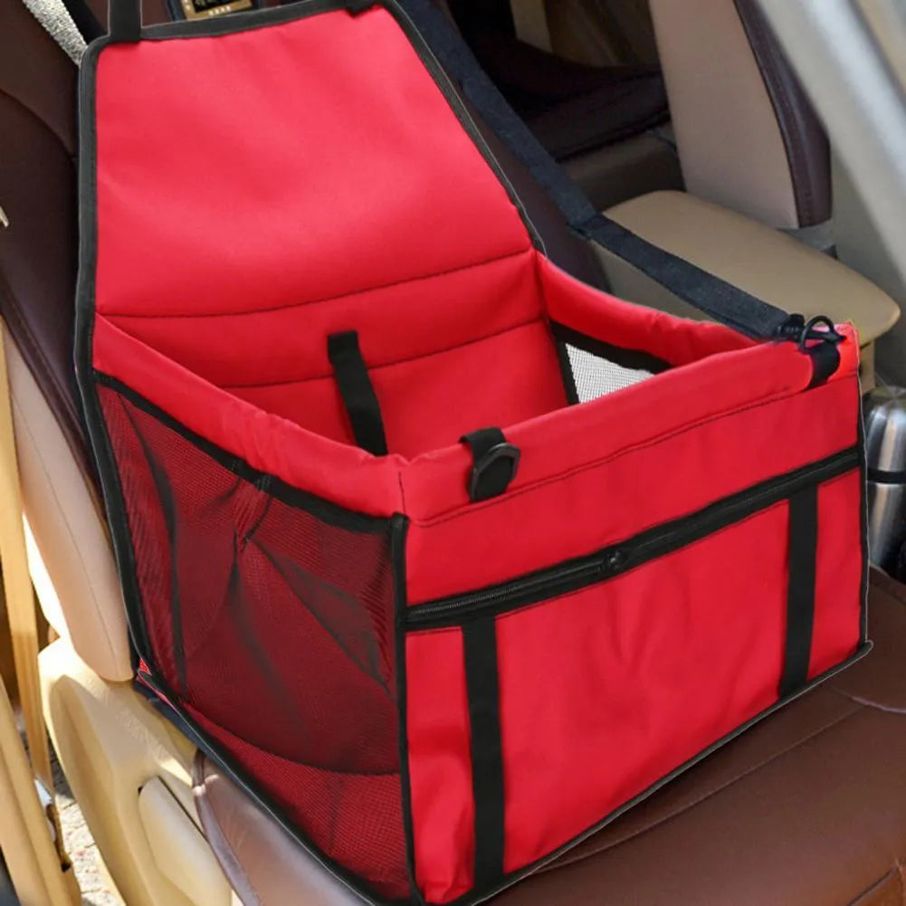 Waterproof dog carrier seat in black, size 40x30x25cm, made of 600D Oxford cloth with PVC coating