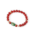 Red agate Guanyin Buddhist prayer bracelet with auspicious patterns in New Chinese style