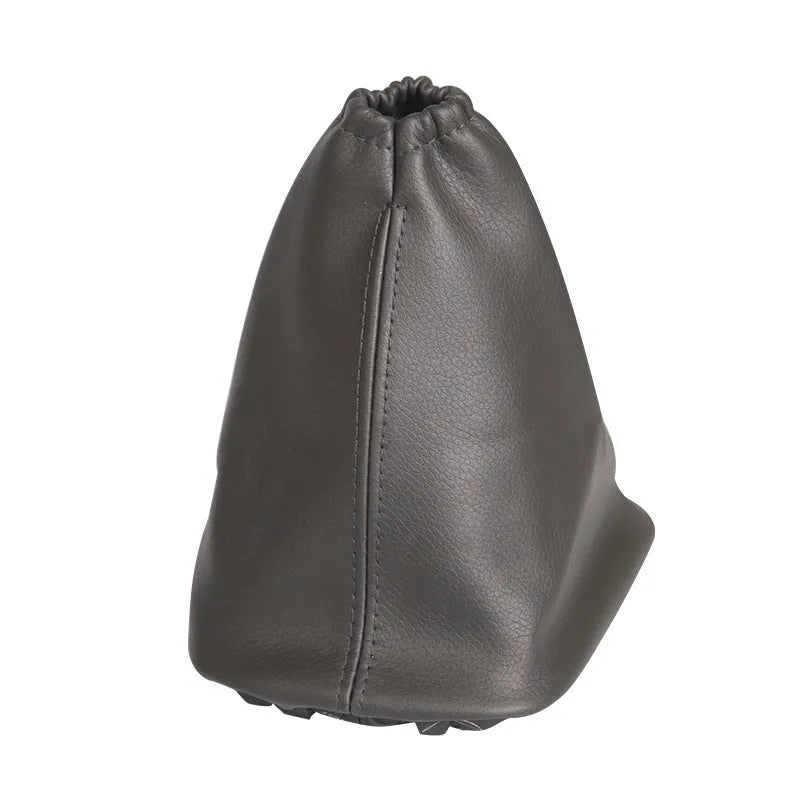 Black leather shift lever cover for Toyota Corolla measuring 15.2cm long by 12.9cm wide