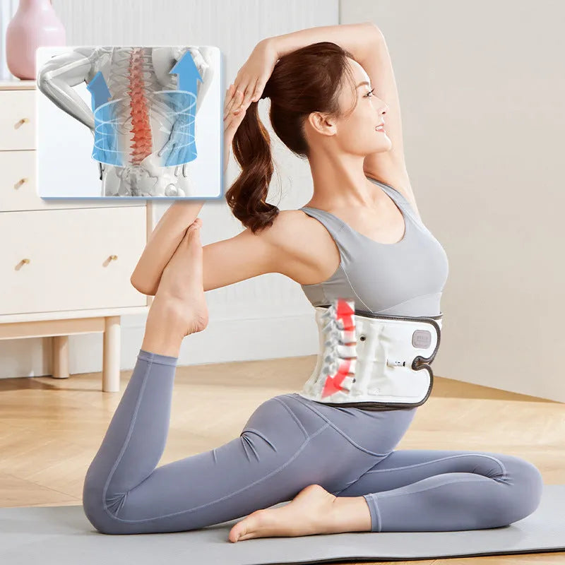Lumbar waist supporter with automatic inflation mechanism and 220V plug, available in sizes S and M