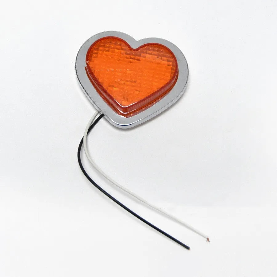 Heart-shaped 12V LED car sidelight for fender mounting in choice of colours