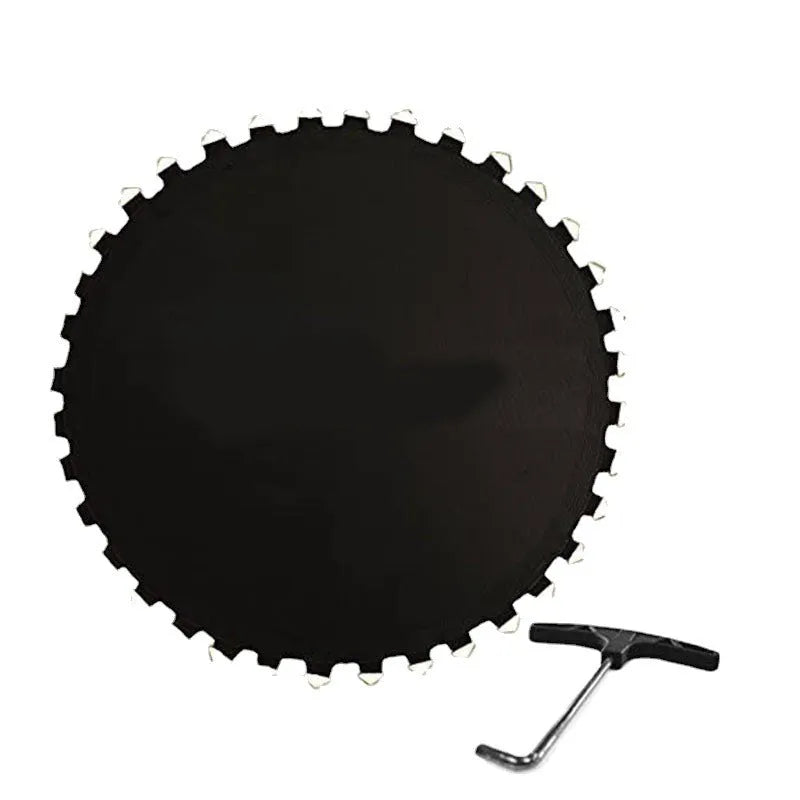 Large round elastic bungee fabric for trampoline replacement with button attachment system