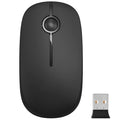 Black 2.4G wireless mouse, 120x66x36mm, compatible with Windows, Mac, Chrome OS and Linux