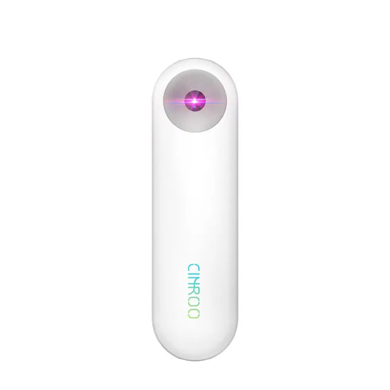 White portable UV steriliser showing dimensions and 60-degree light angle for surface disinfection