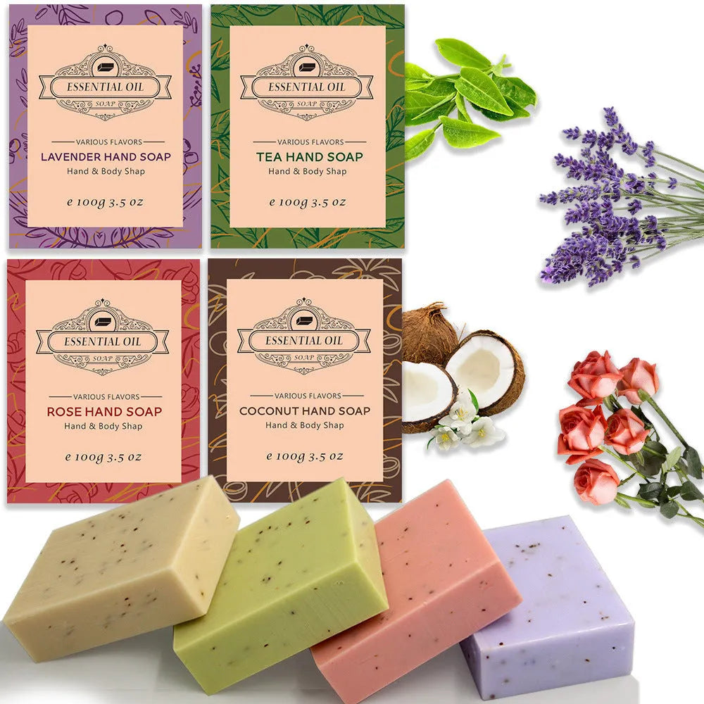 Frosted handmade essential oil soap bar in 100g size for bathing and cleansing