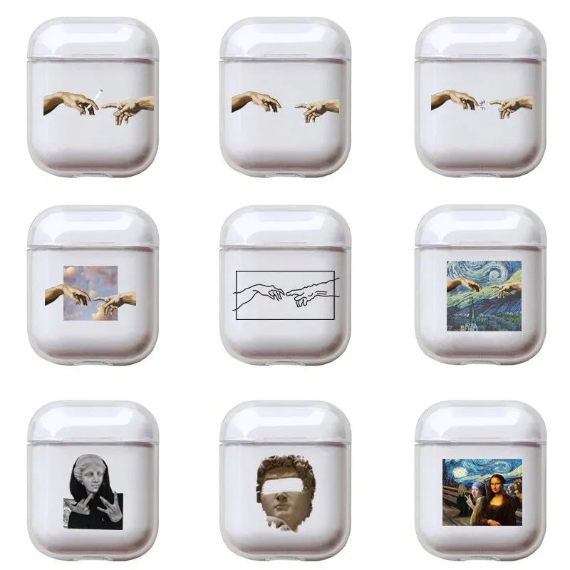 Transparent protective cover for Apple AirPods and AirPods Pro cases with visible cutouts