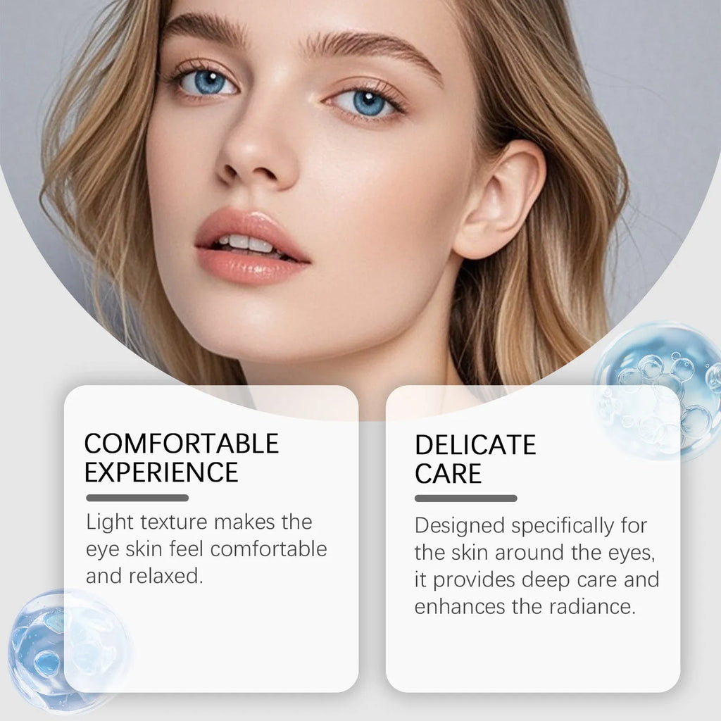 20g tube of moisturising eye cream with ceramide, showing product dimensions.