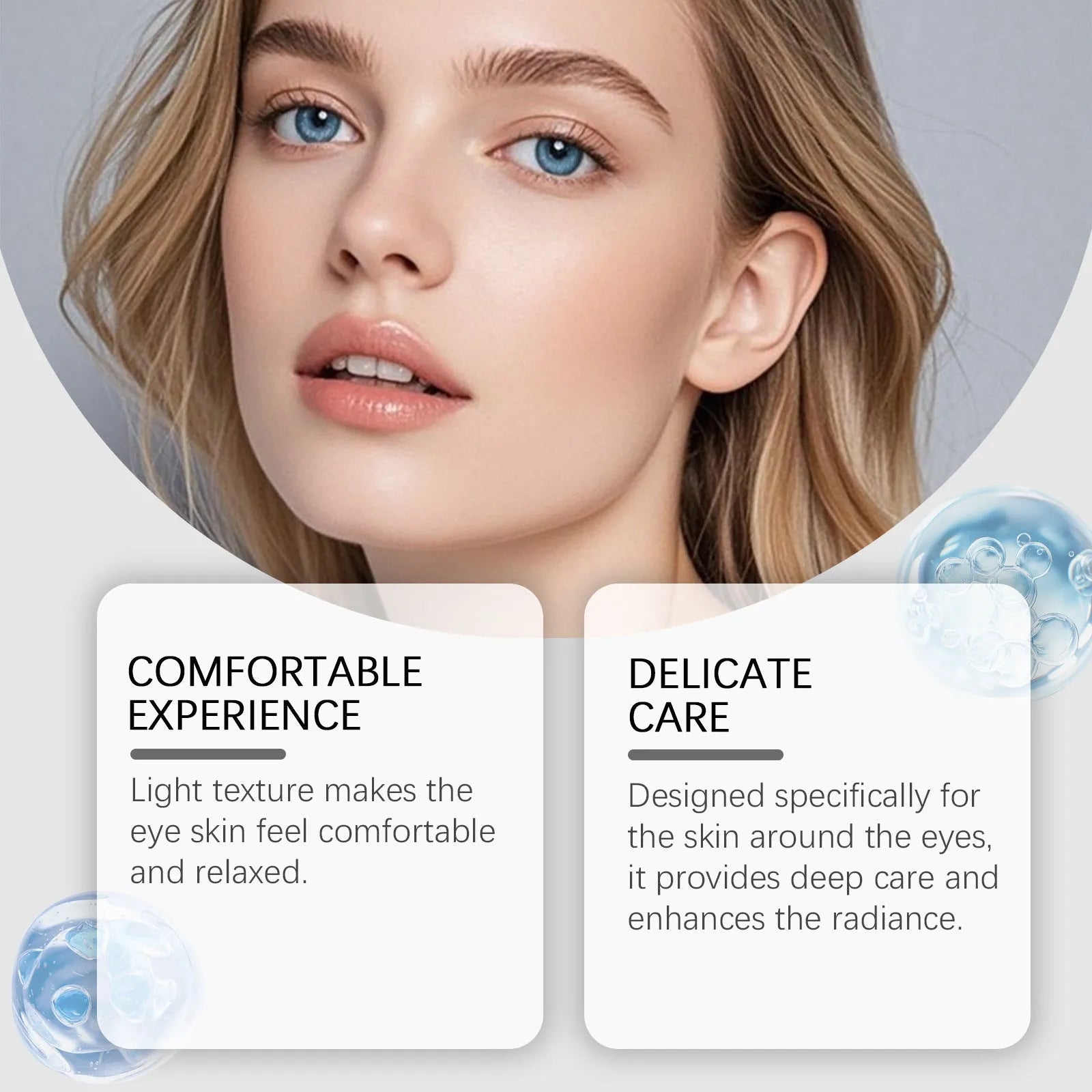 20g tube of moisturising eye cream with ceramide, showing product dimensions.