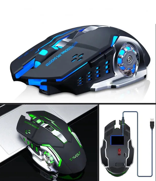 Black or white wireless mouse with six keys and mute click design for laptop use, 100-120mm size