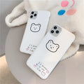 Soft silicone iPhone case featuring a Korean bear cartoon design on the back.