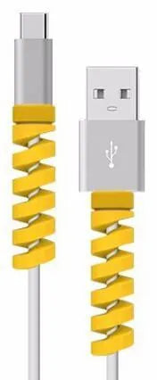 Plastic charging cable protector in assorted colours, measuring 3.5cm long.