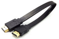 Flat HDMI cable showing length options from 0.3m to 10m with 1080p resolution support
