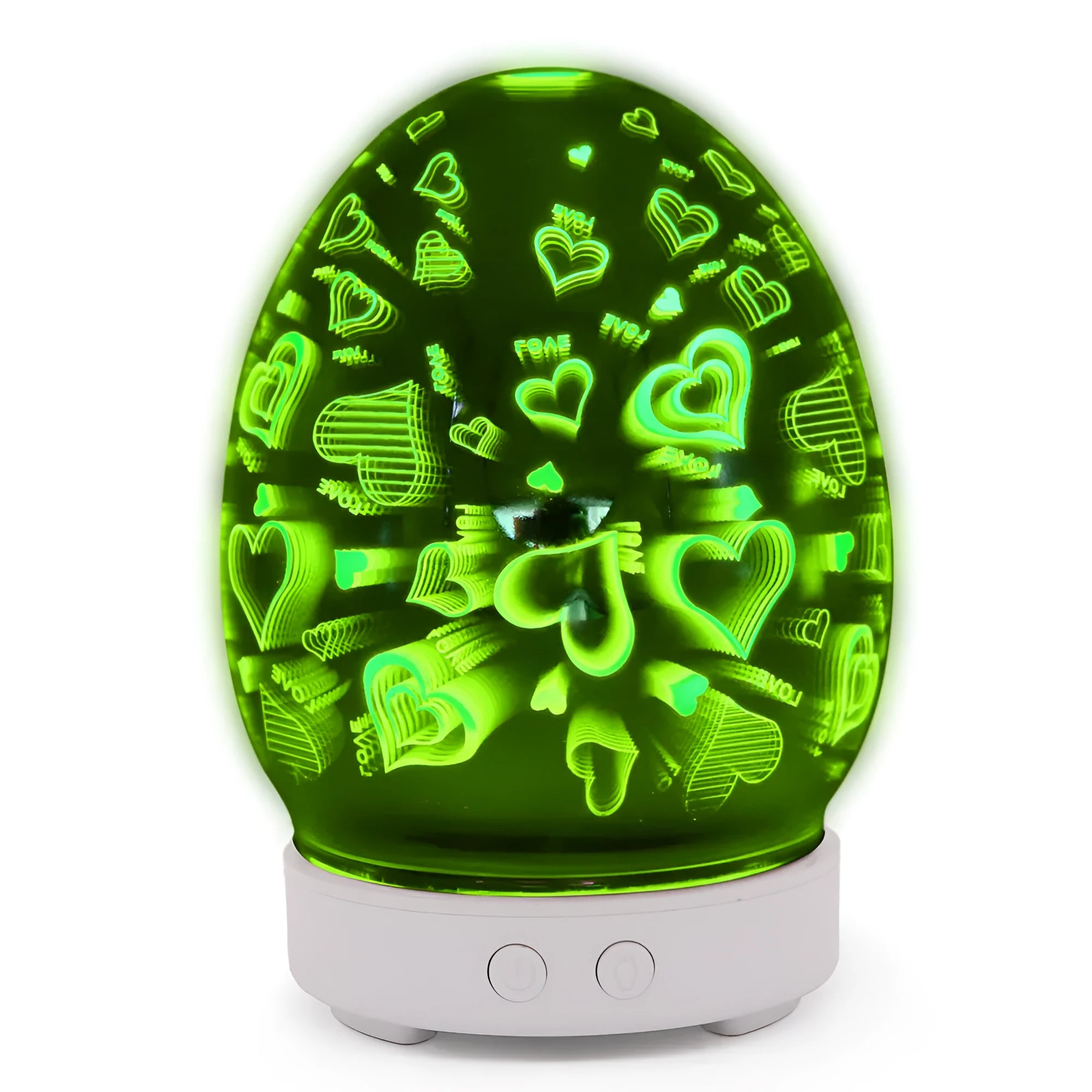 A portable tabletop ultrasonic air humidifier with a control panel on a wooden surface.