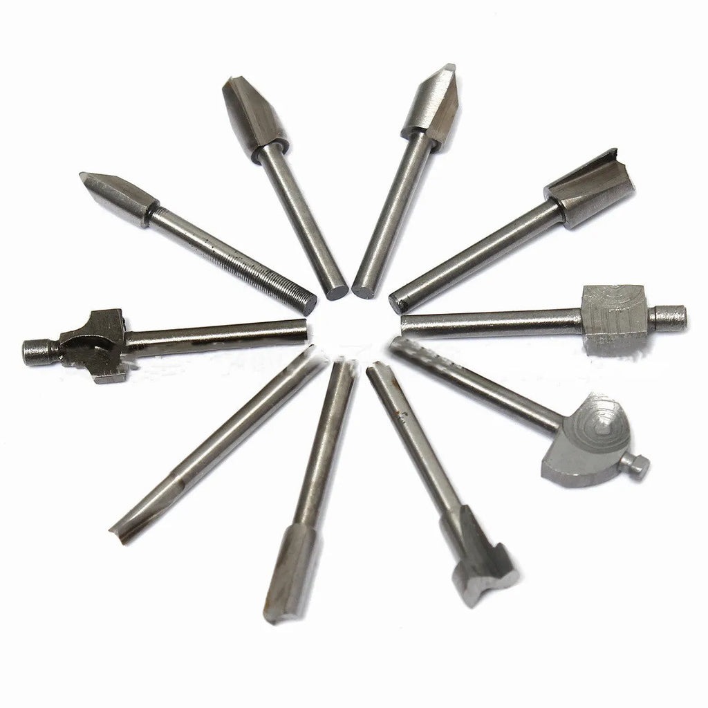 10pc high speed steel woodworking trimming knife set, 4.5cm x 32cm x 0.8cm carving machine blades