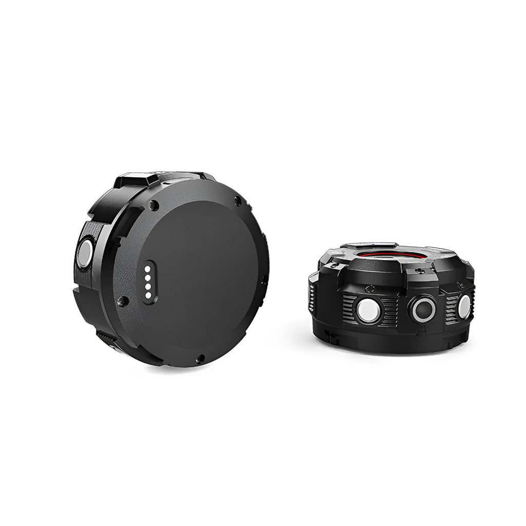 Black waterproof sports digital camera with compact design shown next to an SD card.