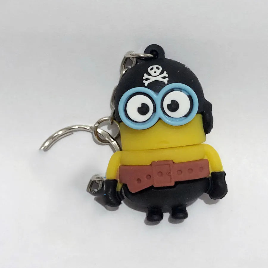 Skeleton skull patterned USB 3.0 flash drive with chain attachment showing PVC shell construction