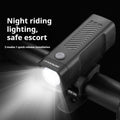 USB rechargeable bicycle headlight with quick-release strap bracket, 100 lumens brightness, and 500mAh battery
