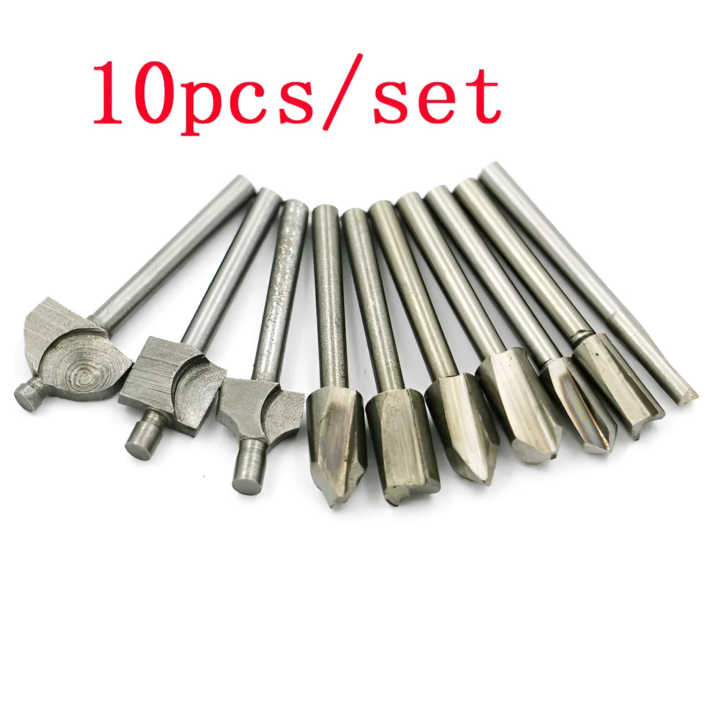 10pc high speed steel woodworking trimming knife set, 4.5cm x 32cm x 0.8cm carving machine blades