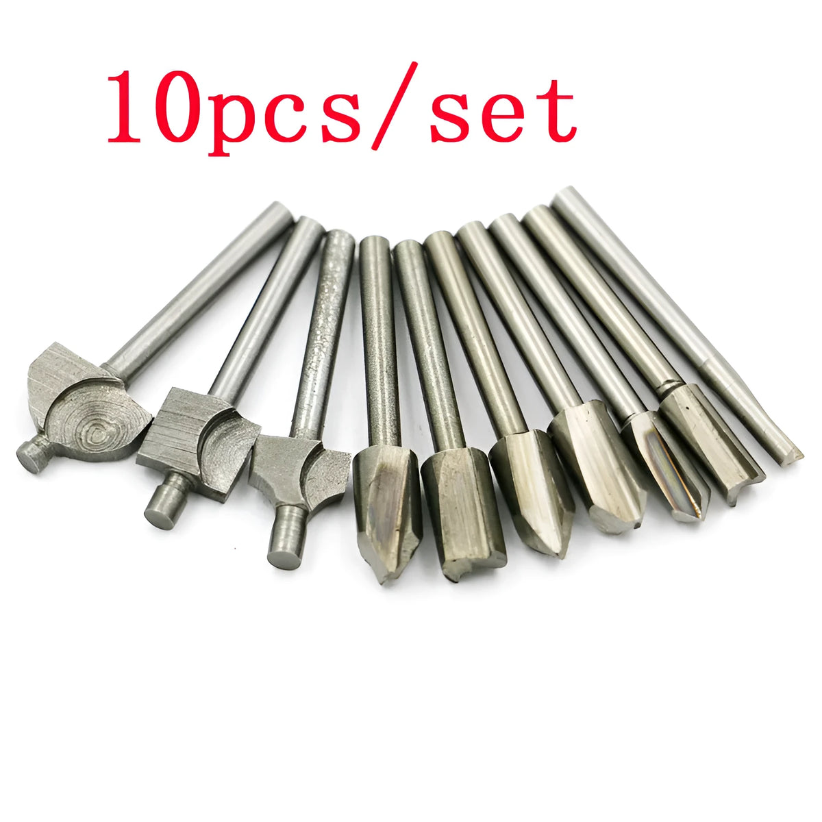 10pc high speed steel woodworking trimming knife set, 4.5cm x 32cm x 0.8cm carving machine blades