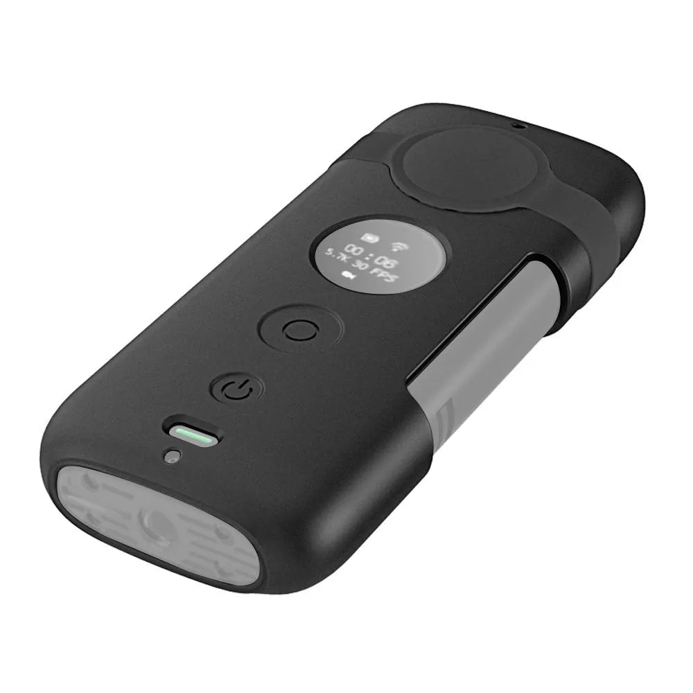 Insta360 One X silicone protective case in black and red colours showing precise camera cutouts
