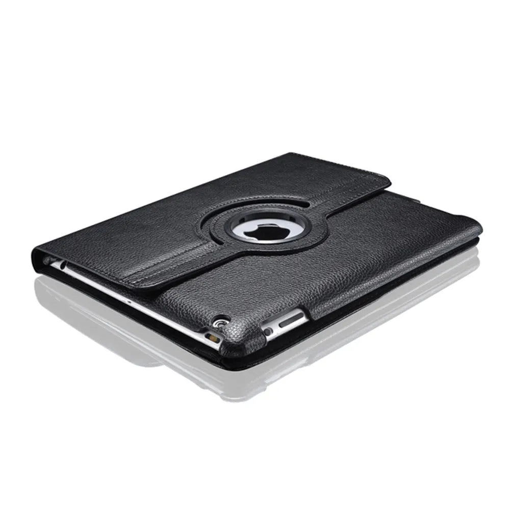 PU leather iPad case in multiple colours showing clam shell design with sleep function for iPad 2 3 4 and iPad mini models