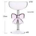 Handmade borosilicate glass bow candlestick holder with 2cm inner diameter and 7cm base, available in three heights