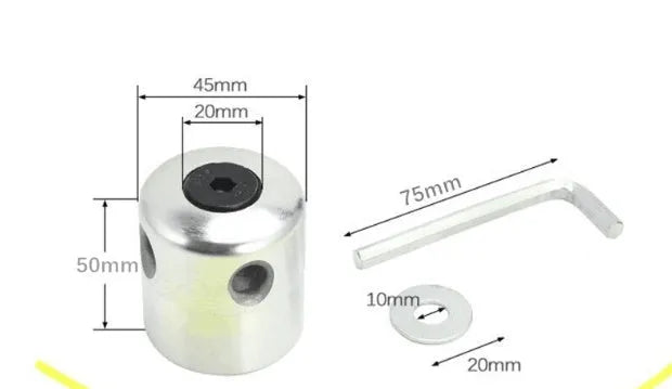 Luzhu aluminium lawn mower grass trimmer head replacement kit with four light yellow square ropes and wrench