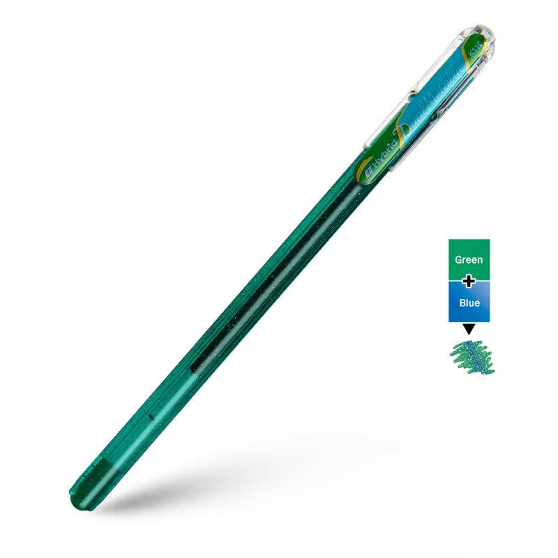 K110 1.0mm gel pen with pearlescent glitter ink in eight colour options.