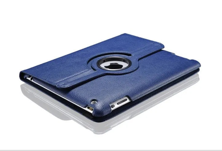 PU leather iPad case in multiple colours showing clam shell design with sleep function for iPad 2 3 4 and iPad mini models