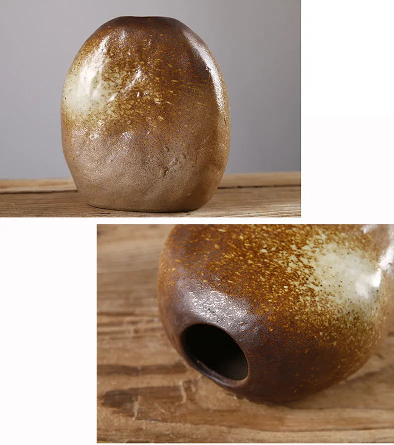 Small glazed pottery vase in Japanese miscellaneous style, ornament format, colours A to F available
