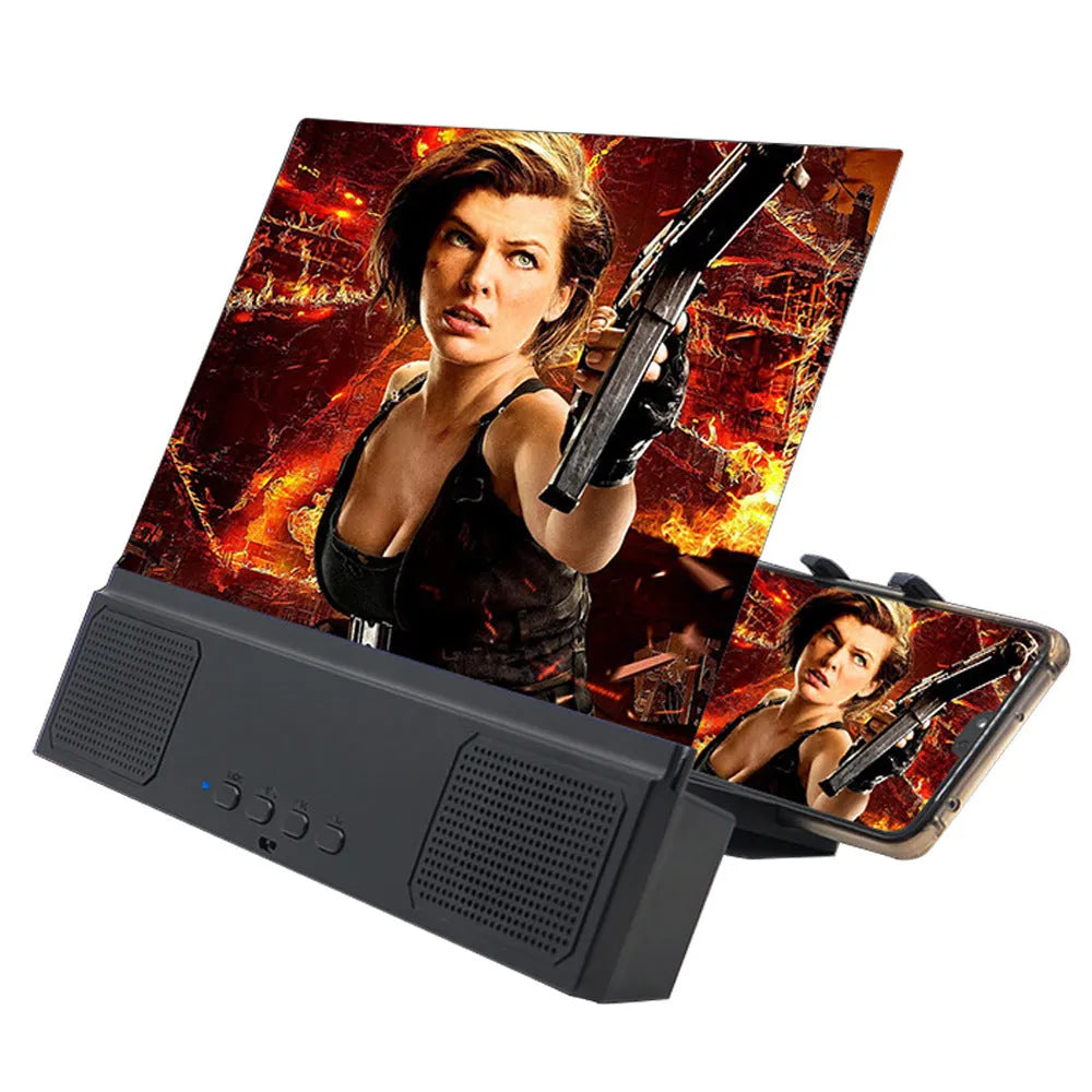 L2 model mobile phone screen amplifier with 12-inch acrylic lens and black ABS plastic housing