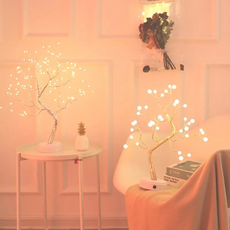 108 LED Christmas tree light with touch control base showing warm white illumination against dark background