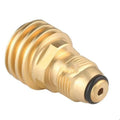 Gold-coloured brass gas adapter with 7mm diameter and internal thread for brazier connections