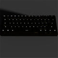 Bluetooth mechanical keyboard in black or white with multimedia keys and ergonomic design.