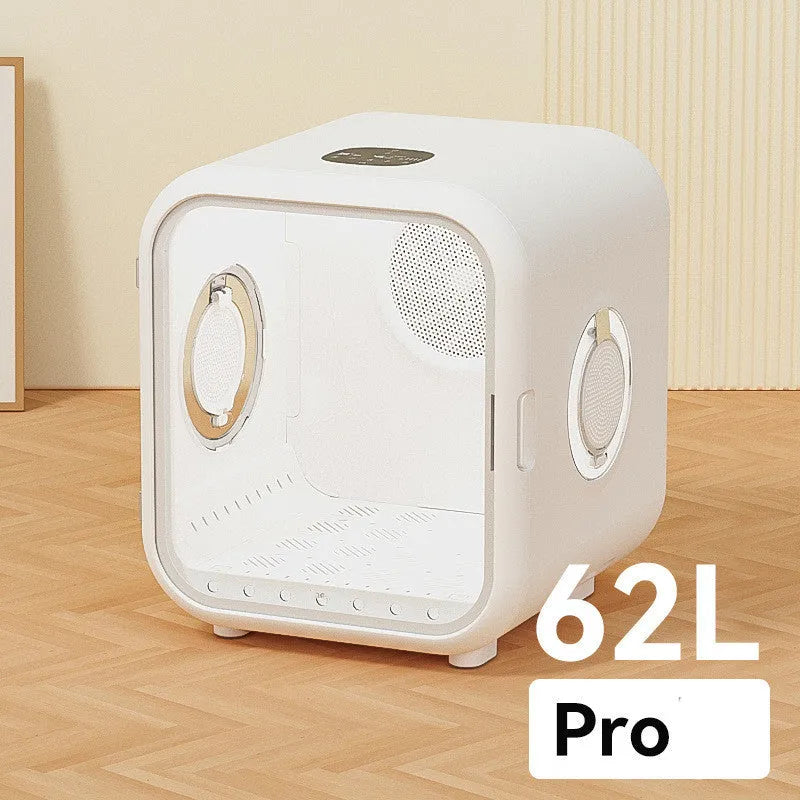 Fully automatic pet drying box in 50L or 62L, 220V, low-noise non-boom style with spiral wire heating.