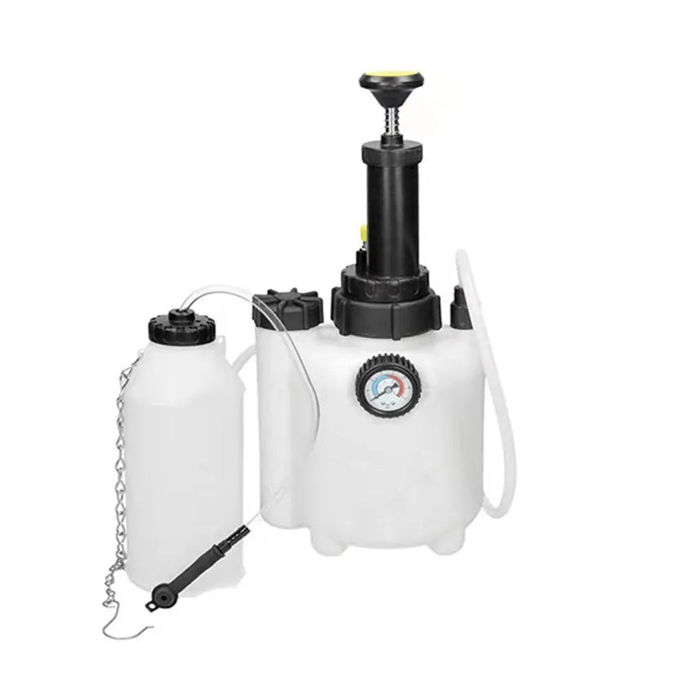 White 3-litre brake oil tank with copper and iron construction for automotive brake fluid changes