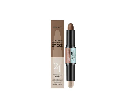 Dual-ended eyebrow highlighter and brow repair pencil in natural brown shades