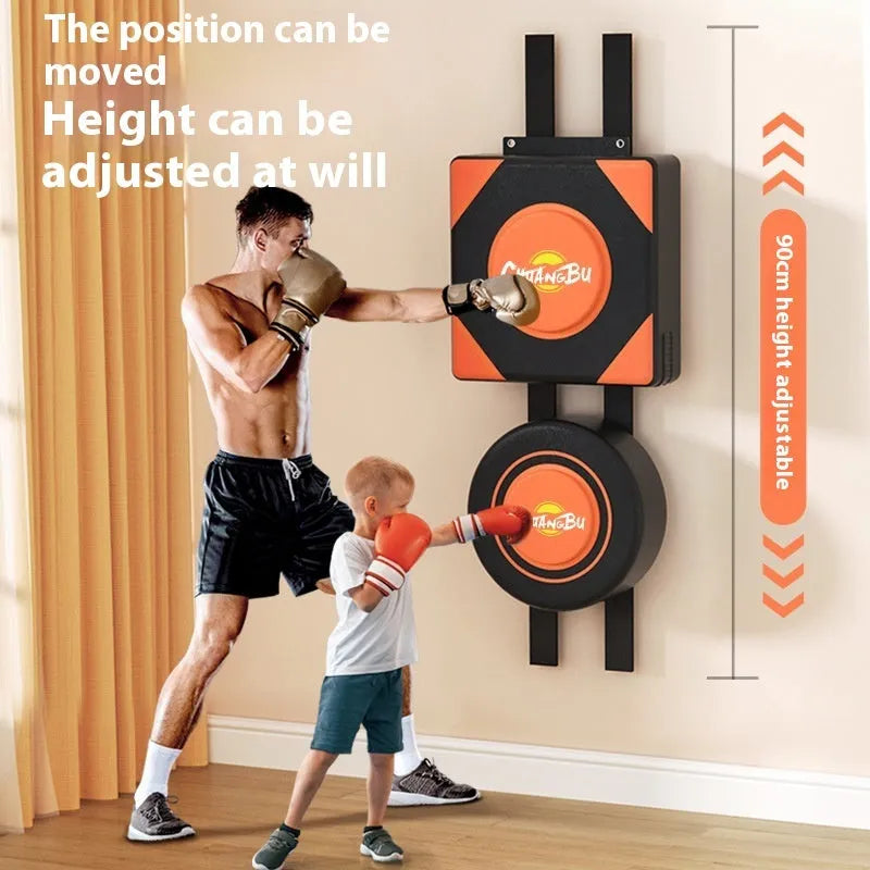 Hanging boxing wall target with PU leather construction for home fitness training