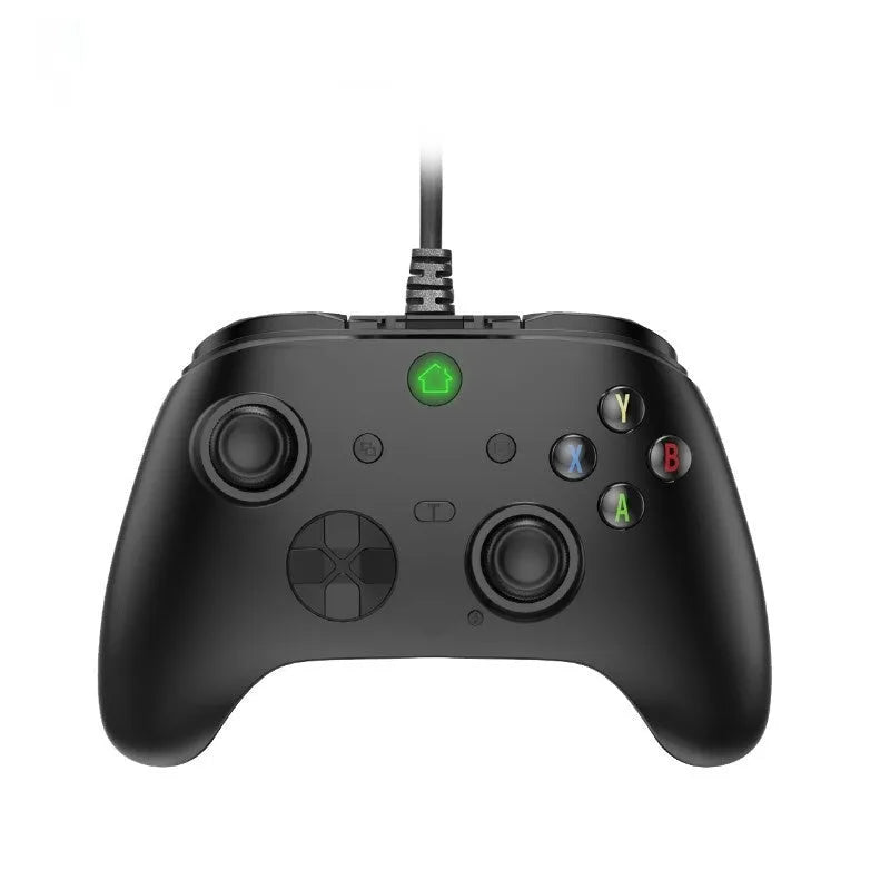 Six-in-one wired game controller for PC and PS in black or white with USB interface and macro programming