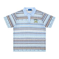 Men's printed casual shirt with loose fit and short sleeves in yellow or blue