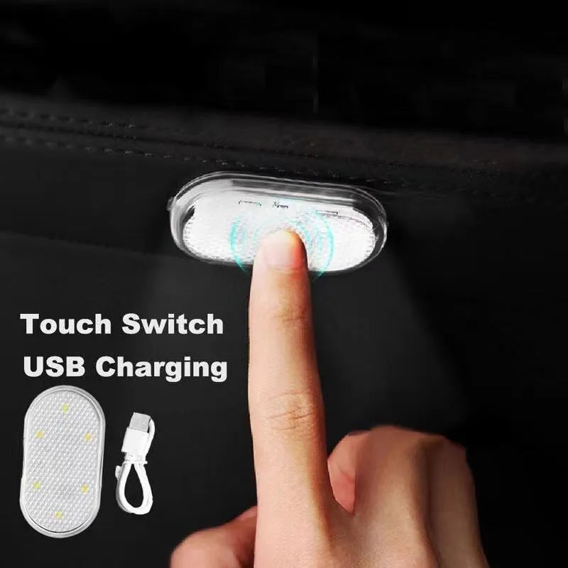 Car interior retrofit LED touch-control atmosphere light with aluminium base in four colour options