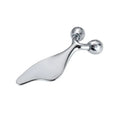 Silver double-roller metal back scratcher massage stick with anion function, supplied in an OPP bag