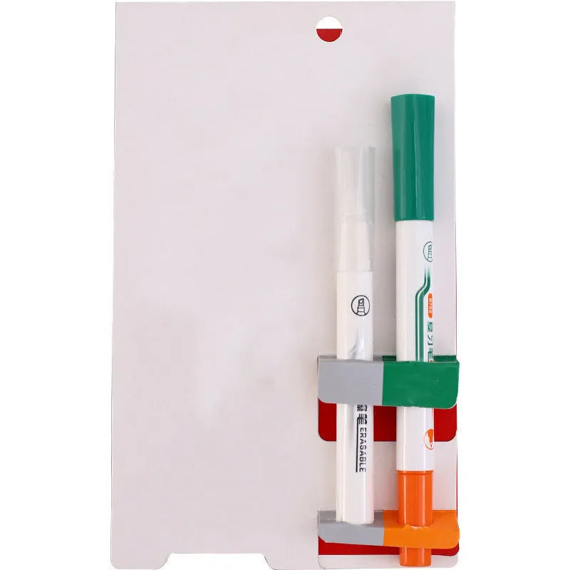 Green erasable highlighter pen and eraser set on a card, plastic oblique tip.